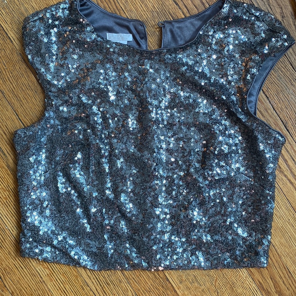 Jenny Yoo sequin crop top